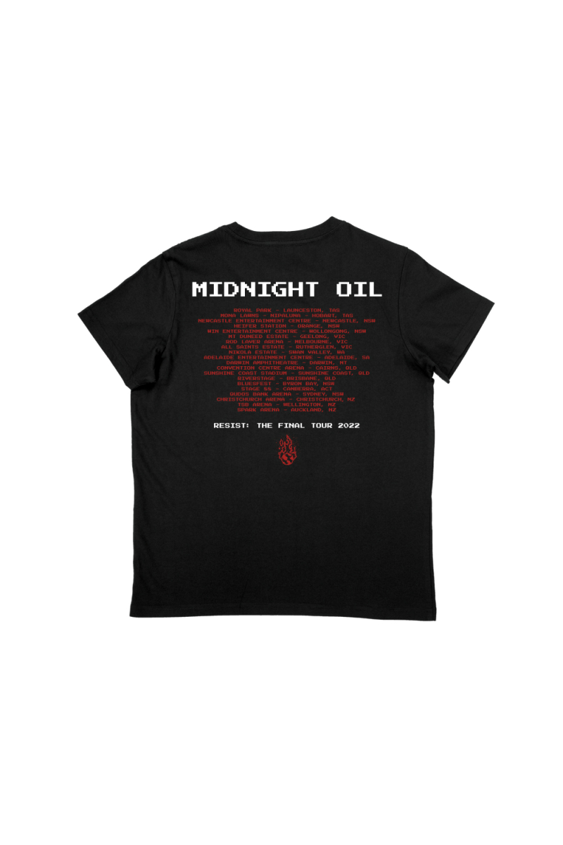 RISING SEAS TOUR LADIES BLACK TSHIRT by Midnight Oil