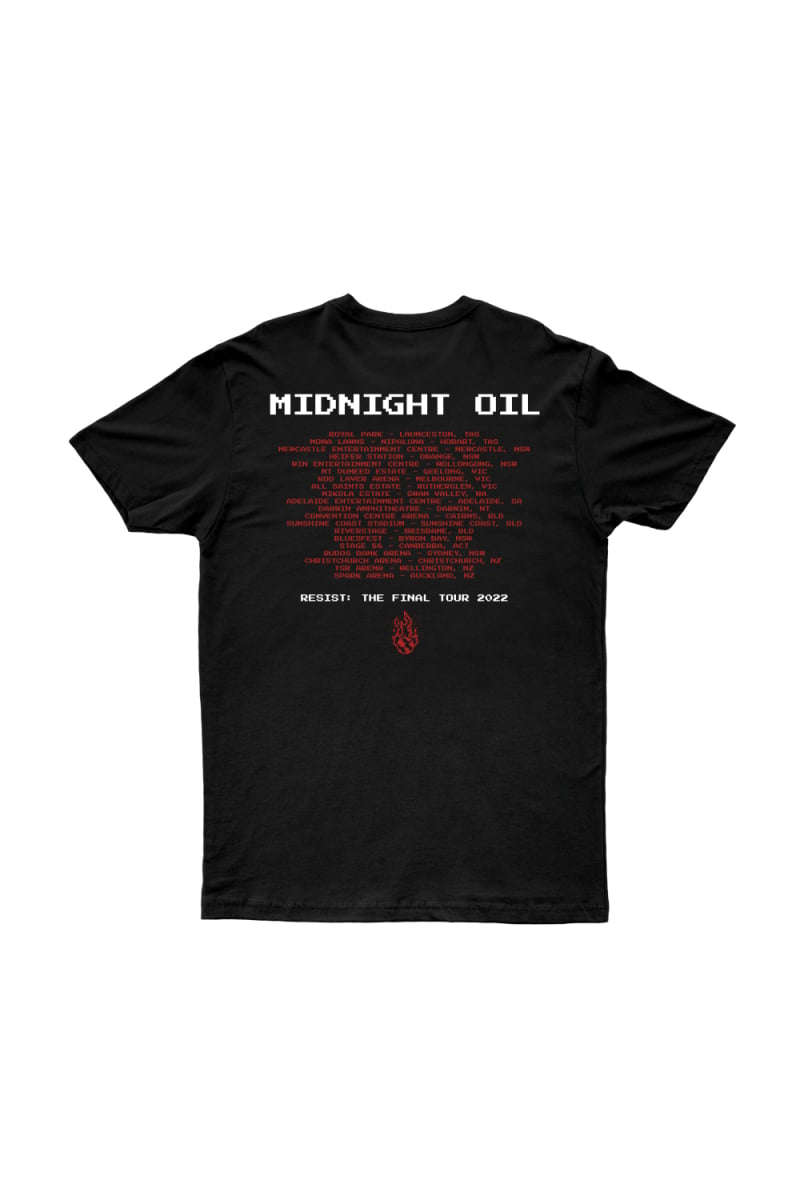 RISING SEAS TOUR BLACK TSHIRT by Midnight Oil
