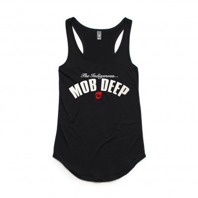 Bad Apples Music - Ladies Indigenous Mob Deep Black Tank by Bad Apples Music