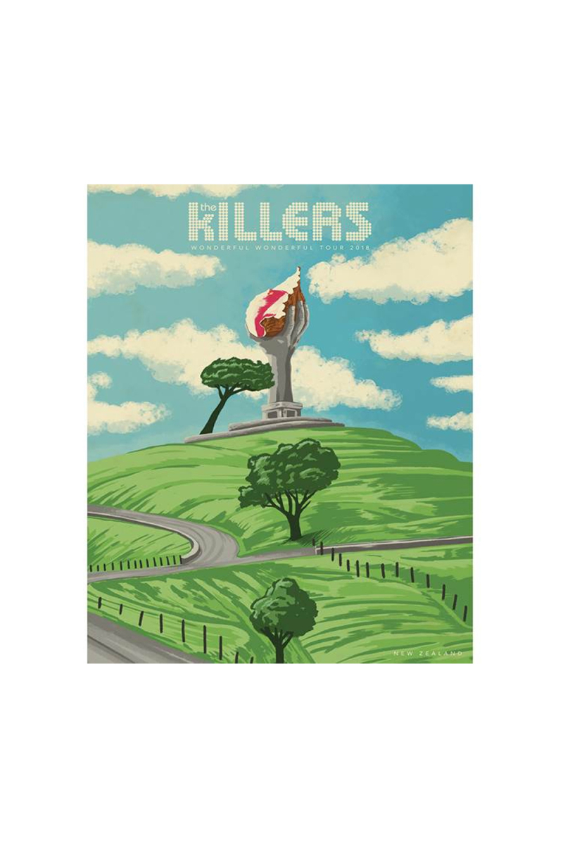 One Tree Hill Yellow Lithograph (NZ Exclusive) Heavy Stock by The Killers