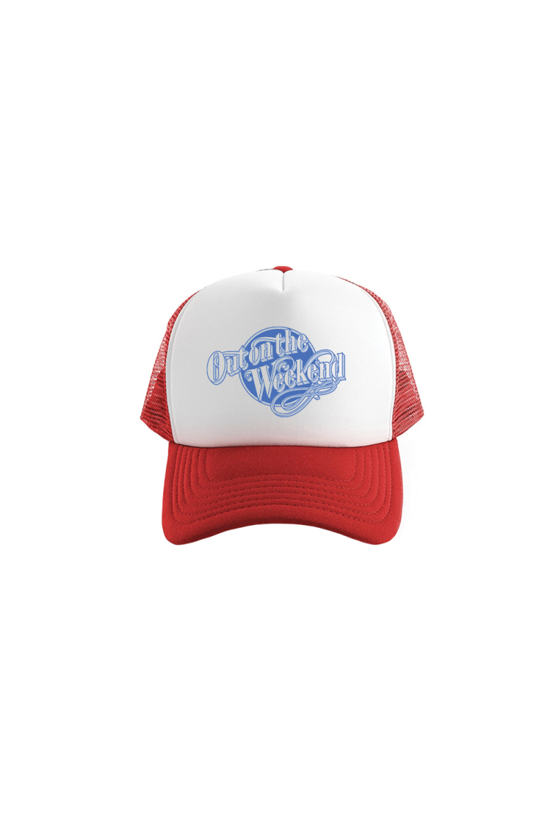 RED/WHITE TRUCKER - BLUE LOGO by Out On The Weekend