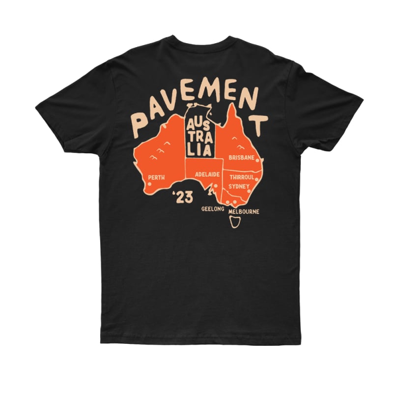 Aus Map Coal 2023 Tour Tshirt by Pavement
