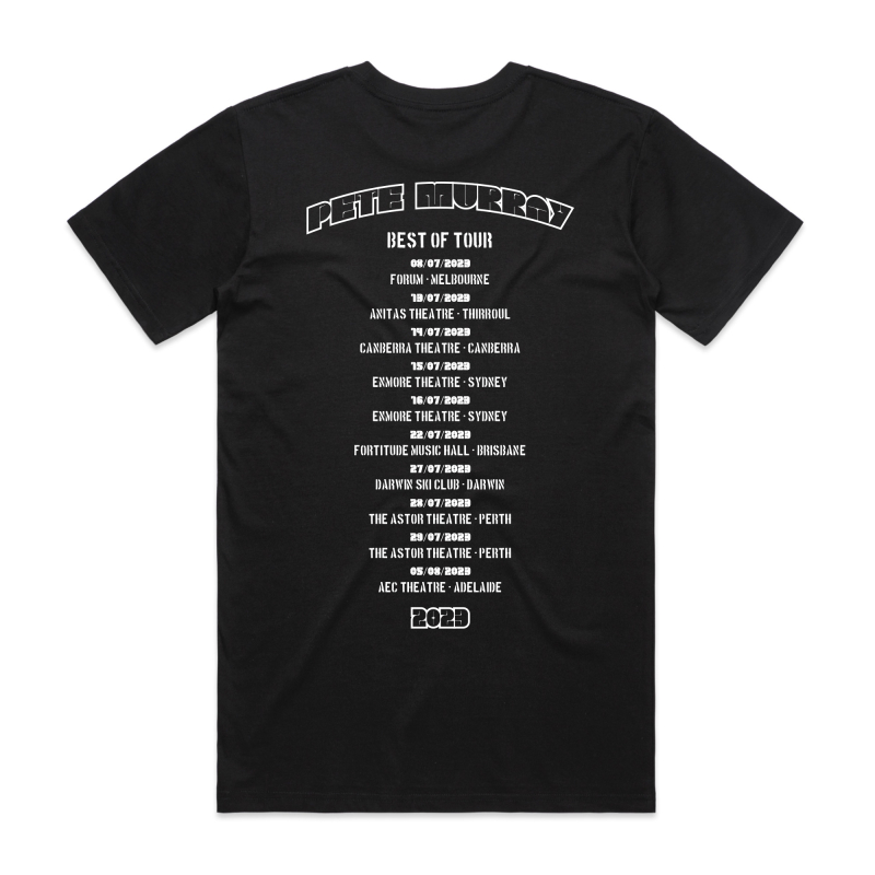 Best Of Tour Black Tshirt by Pete Murray