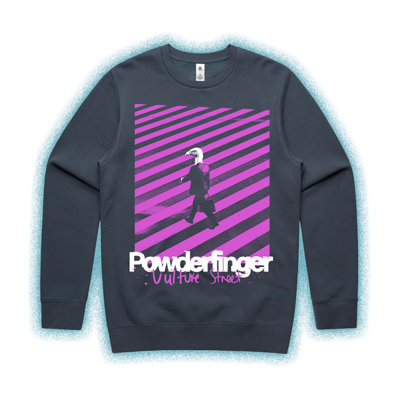 Vulture Street Crossing Petrol Blue Sweater by Powderfinger