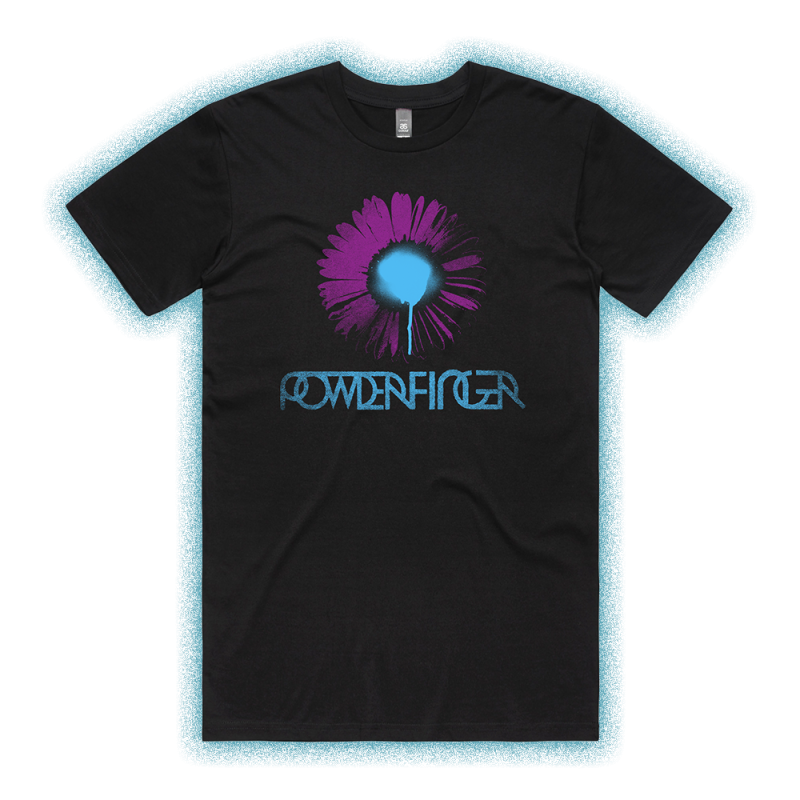Powderfinger Spray Flower Black Tshirt by Powderfinger