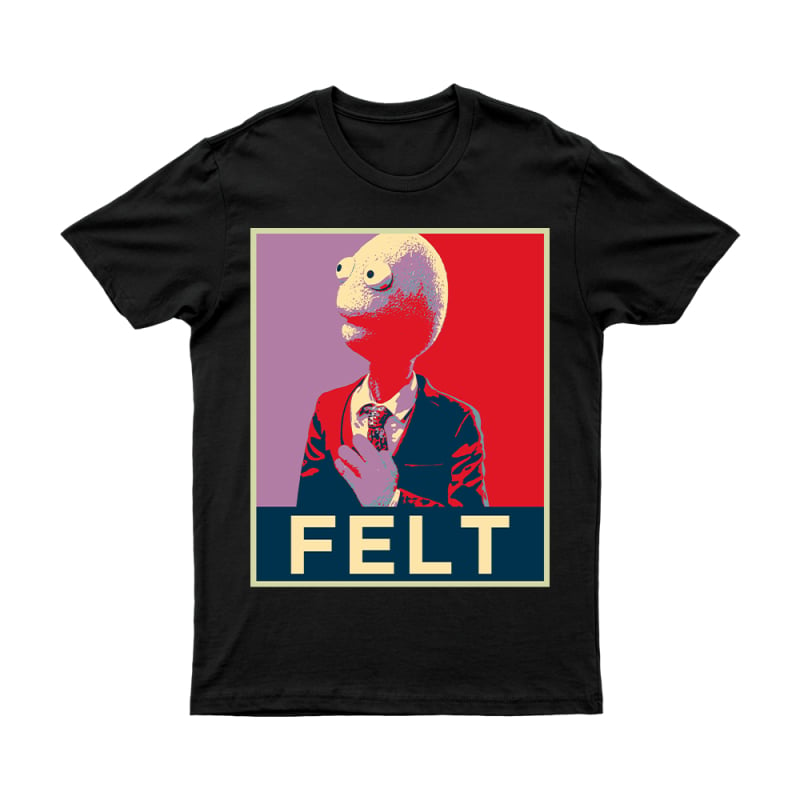 Felt Black Tshirt by Randy Feltface