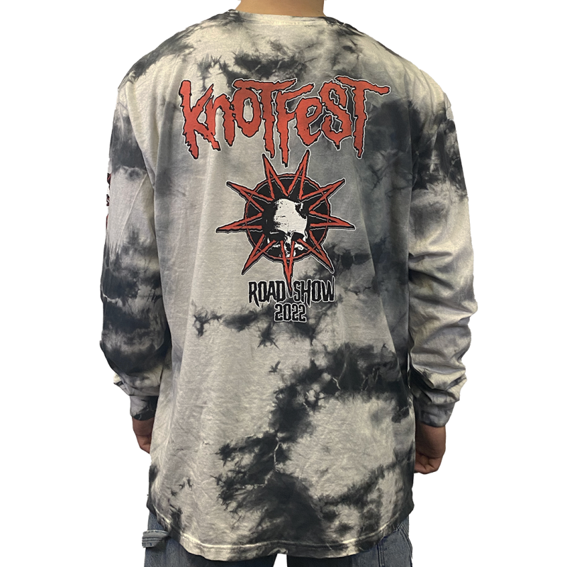 Deathknot Red Bomba Tie Dye Long Sleeve T-Shirt by Knotfest