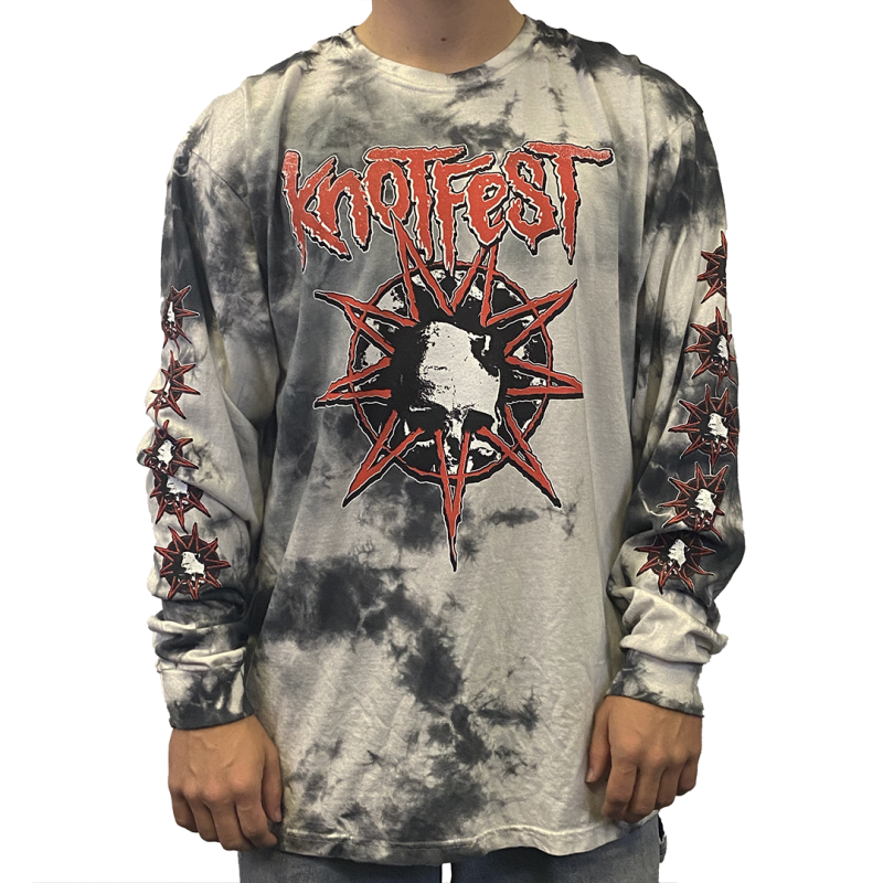 Deathknot Red Bomba Tie Dye Long Sleeve T-Shirt by Knotfest