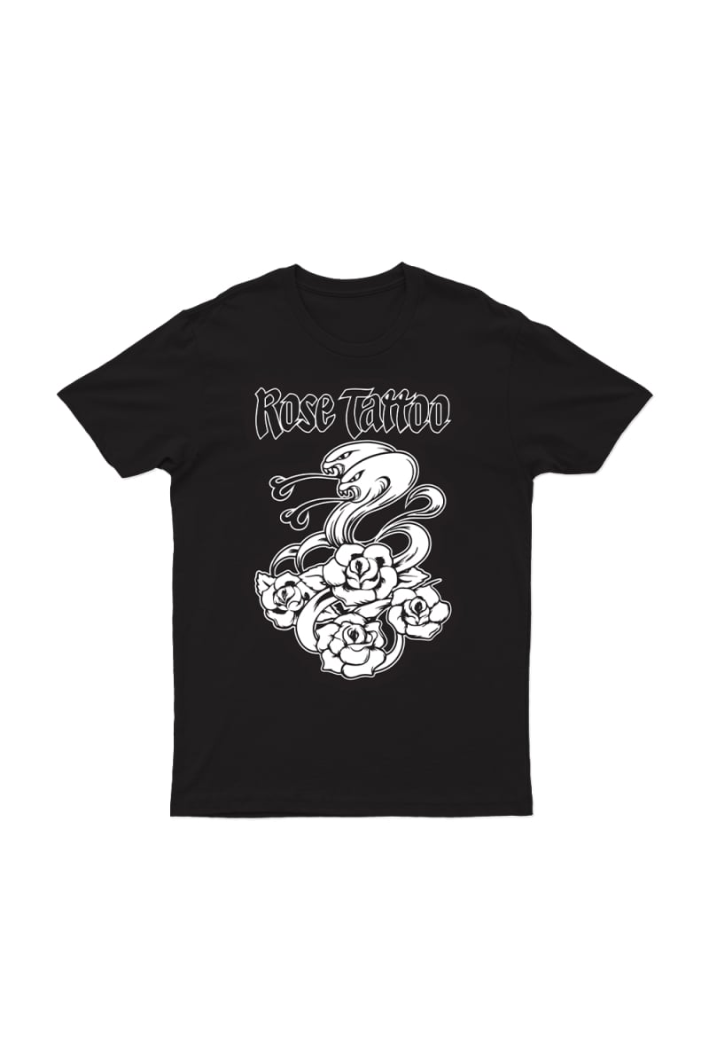 Mono Snakes And Roses Black Tshirt by Rose Tattoo