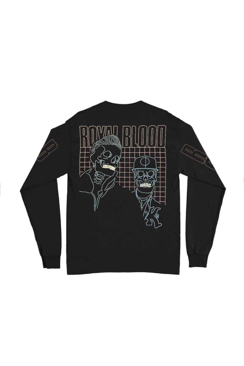 Skeleton Pocket Grid Long Sleeve T-shirt by Royal Blood