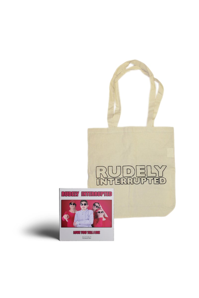 'Love You Till I Die' CD and Logo Natural Color Tote Bag Pack by Rudely Interrupted