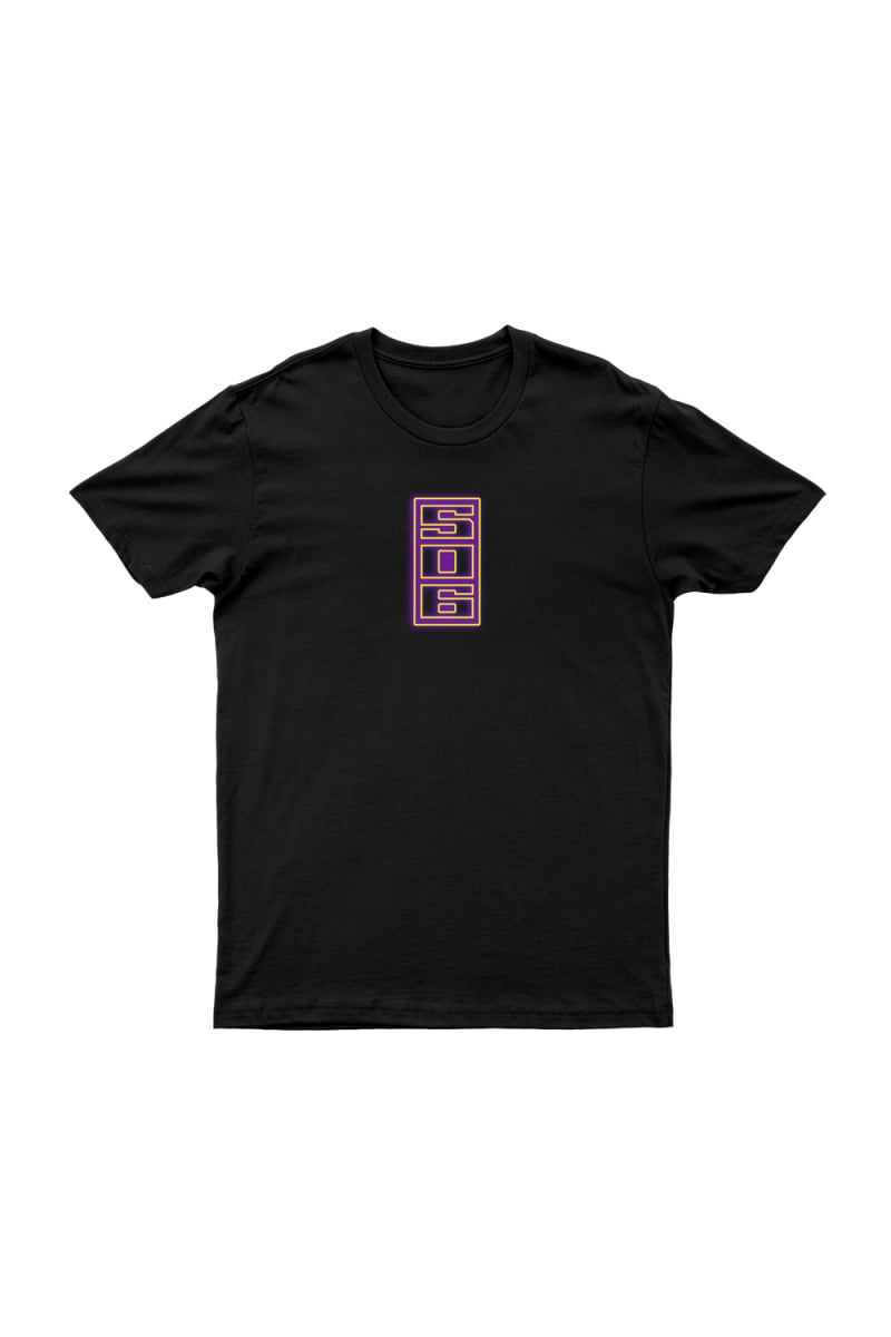 Purple Logo Black Tshirt by SAHXL