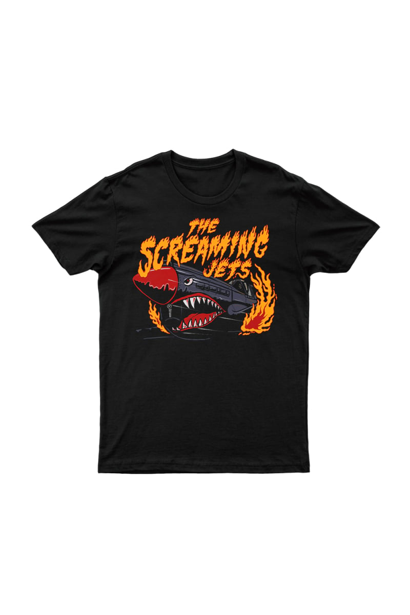 Flaming Jet Black Tshirt by The Screaming Jets