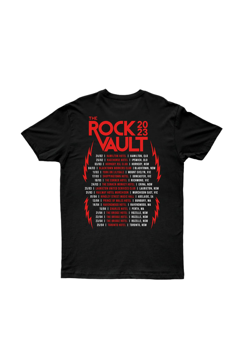 Vault Tour Black Tshirt by The Screaming Jets