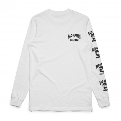 Bad Apples Music - White Longsleeve T-Shirt by Bad Apples Music