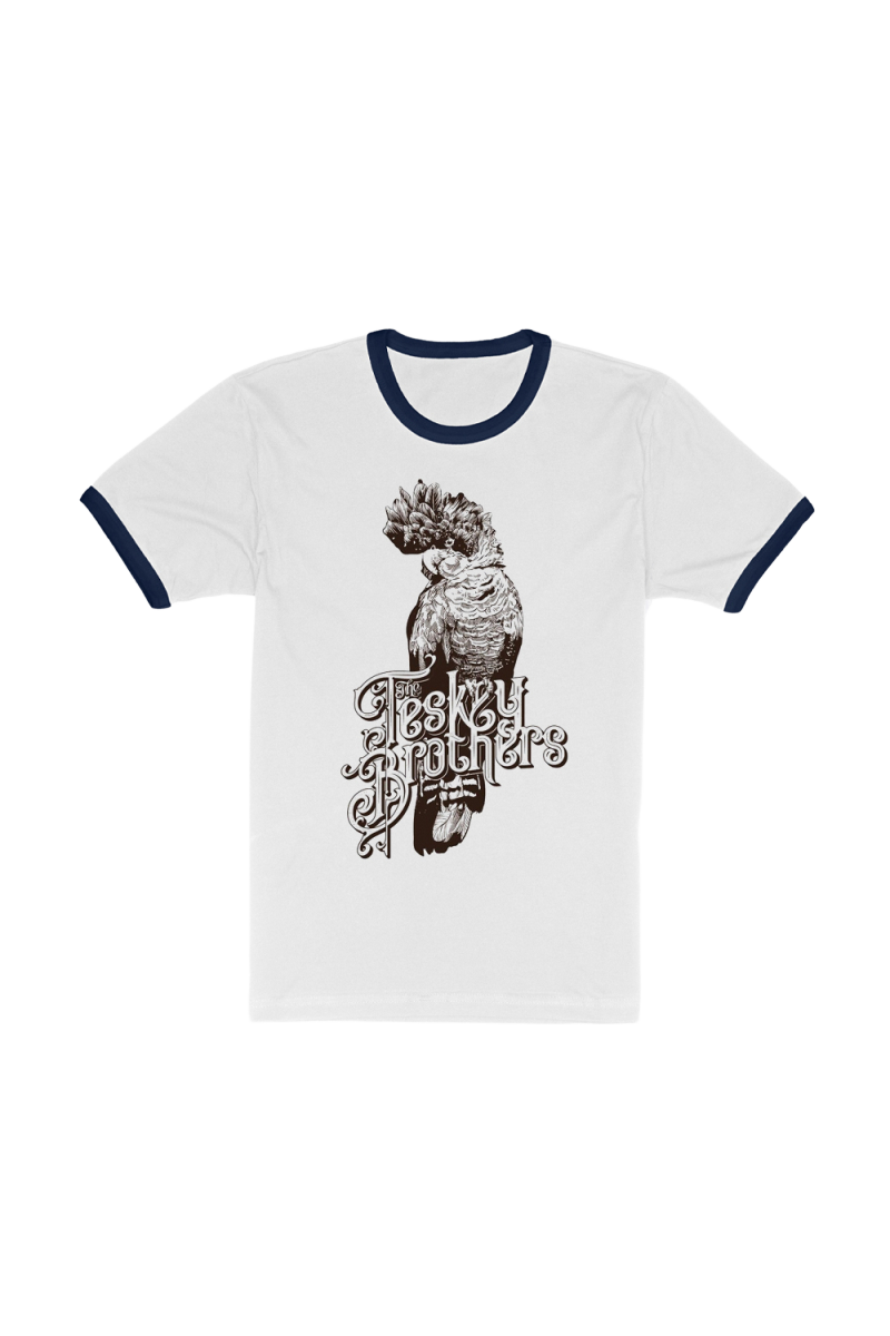 Cockatoo Ringer Tee (White/Navy) by The Teskey Brothers