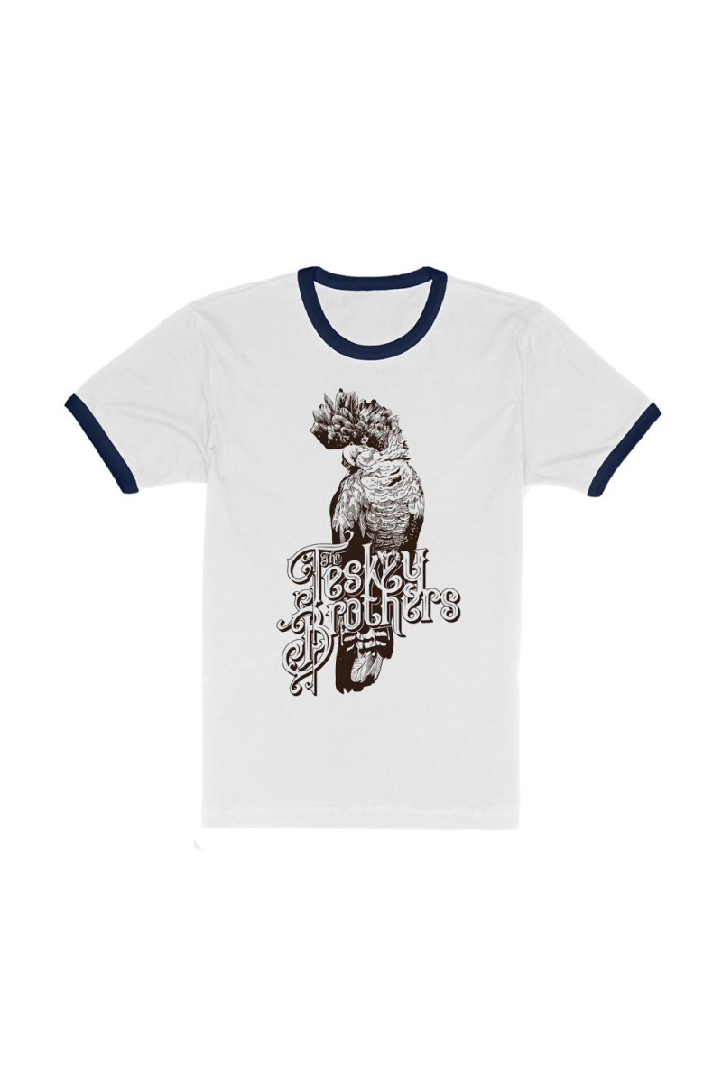 Cockatoo Ringer Tee (White/Navy) by The Teskey Brothers