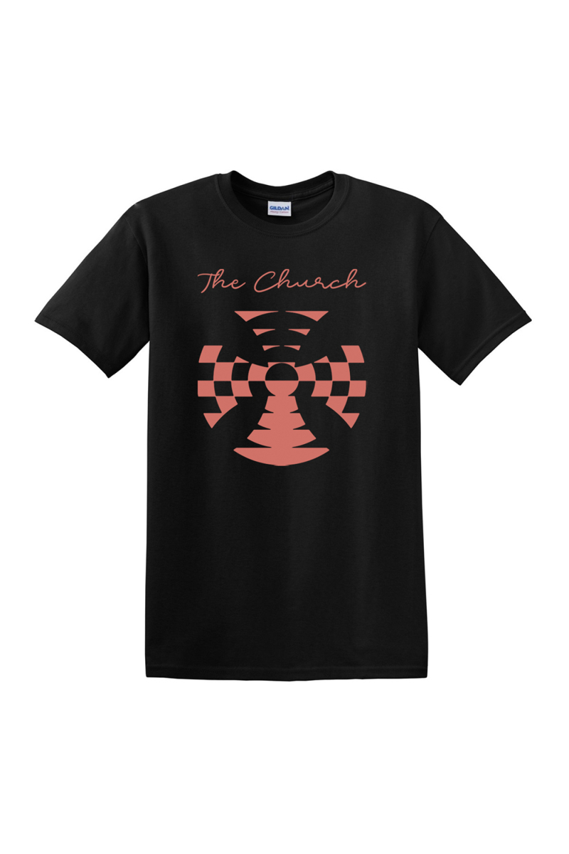 Satin Odyssey Black Tshirt (Front Print Only) by The Church
