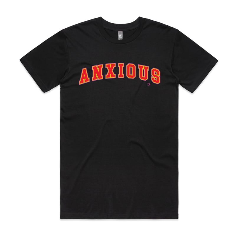 Anxious Black Tshirt by Tom Cardy