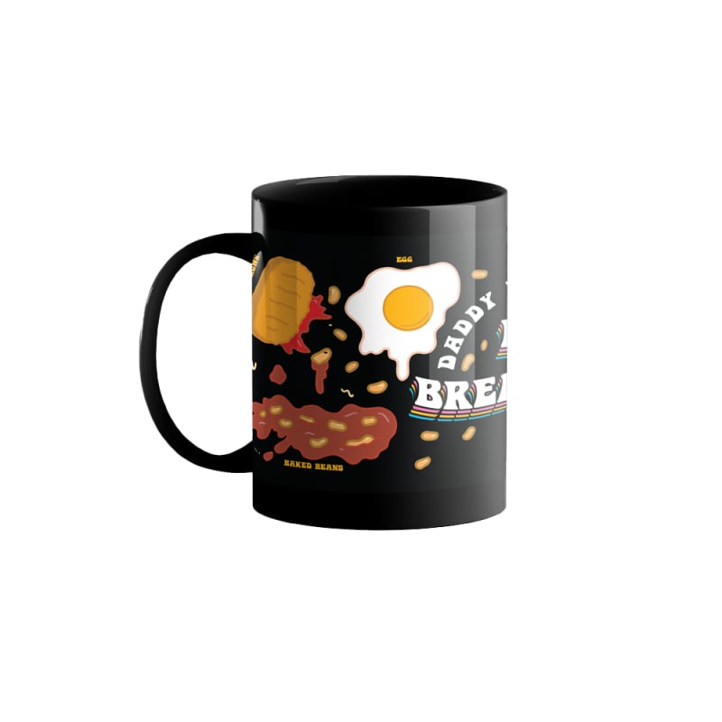 Big Breakfast Black Mug by Tom Cardy