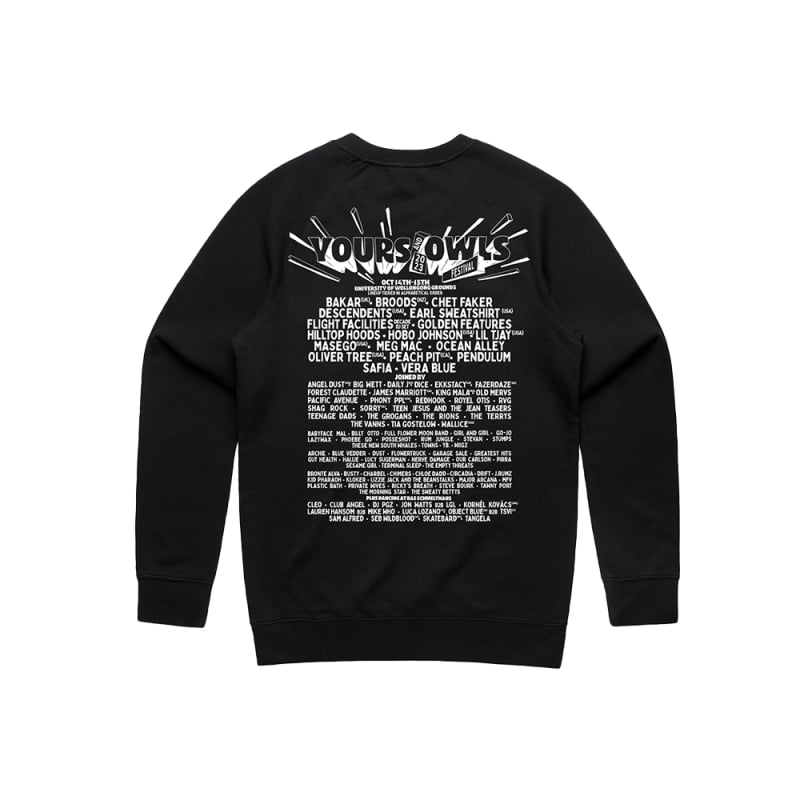 WHITE LOGO BLACK SWEATER by Yours And Owls Festival