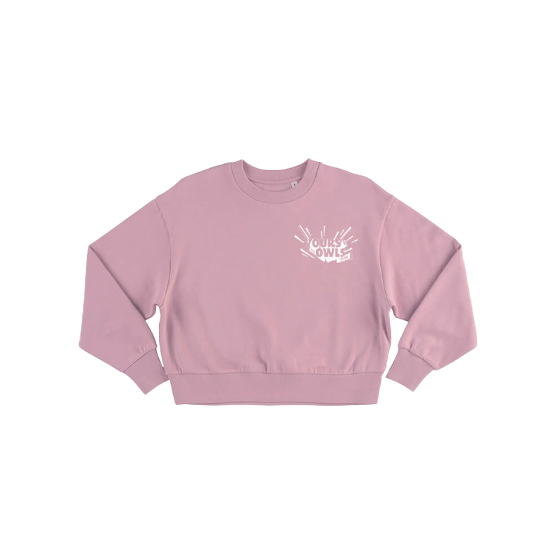 WHITE LOGO ROSE SWEAT CROP TOP by Yours And Owls Festival