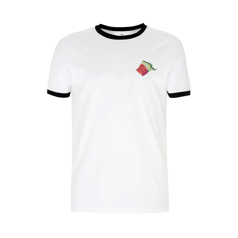 WATERMELON WHITE RINGER TSHIRT by Yours And Owls Festival