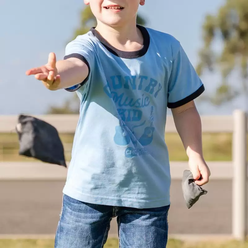 Country Music Kid Blue/Navy Ringer by CMC ROCKS QLD 2026