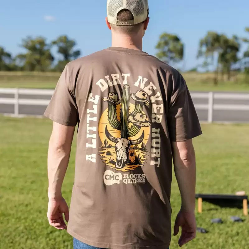 A Little Dirt Unisex Walnut Tshirt by CMC ROCKS QLD 2026