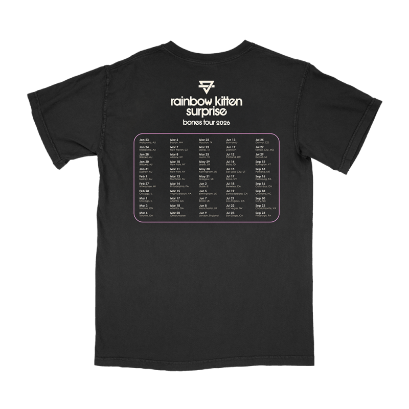 Skeleton Tour Black Tshirt by Rainbow Kitten Surprise
