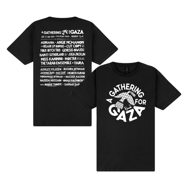 A Gathering For Gaza - Black Event Tshirt by A Gathering For Gaza