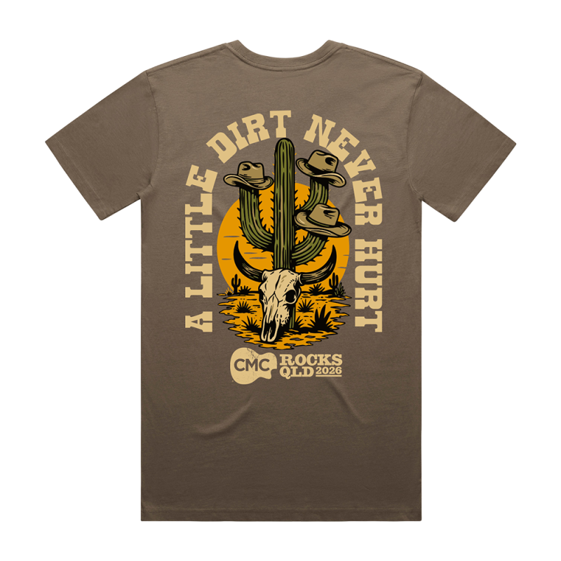 A Little Dirt Unisex Walnut Tshirt by CMC ROCKS QLD 2026
