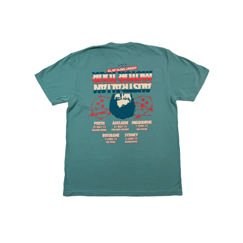 Down Under Green Tour Tshirt by Bilmuri