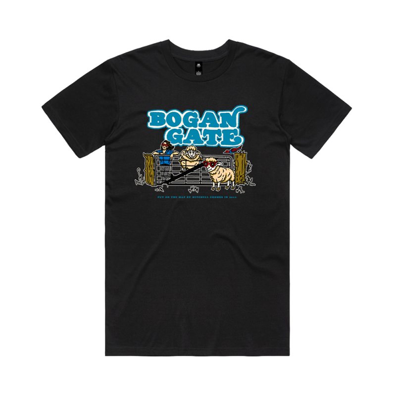 Bogan Gate Black Tshirt by Mitchell Coombs