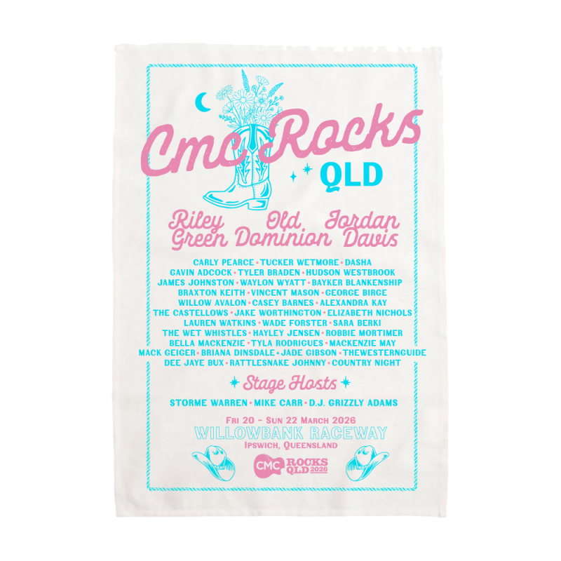 Boot Vase Tea Towel by CMC ROCKS QLD 2026