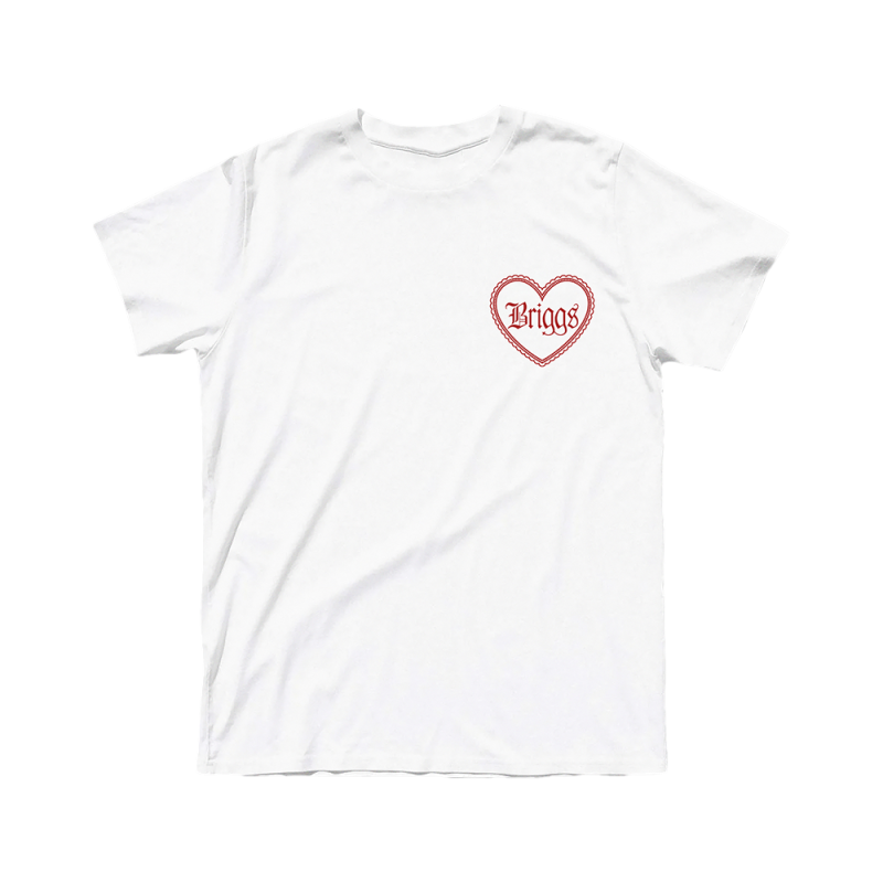Briggs - Valentines Day White Tshirt by Bad Apples Music