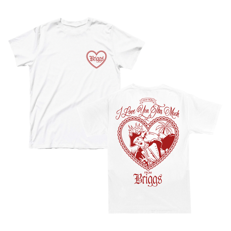 Briggs - Valentines Day White Tshirt by Bad Apples Music