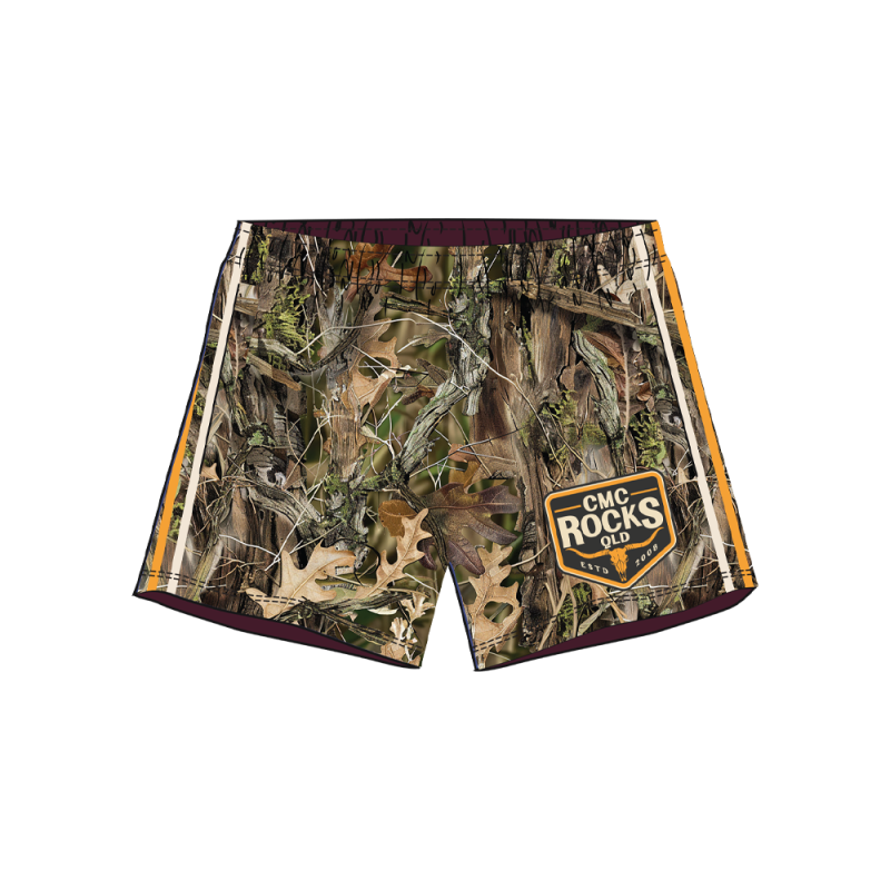 Camo Crest Footy Shorts by CMC ROCKS QLD 2026