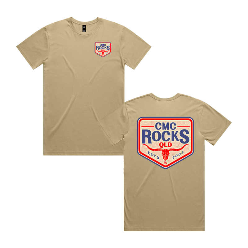 CMC 2026 Crest Unisex Sand Tshirt by CMC ROCKS QLD 2026