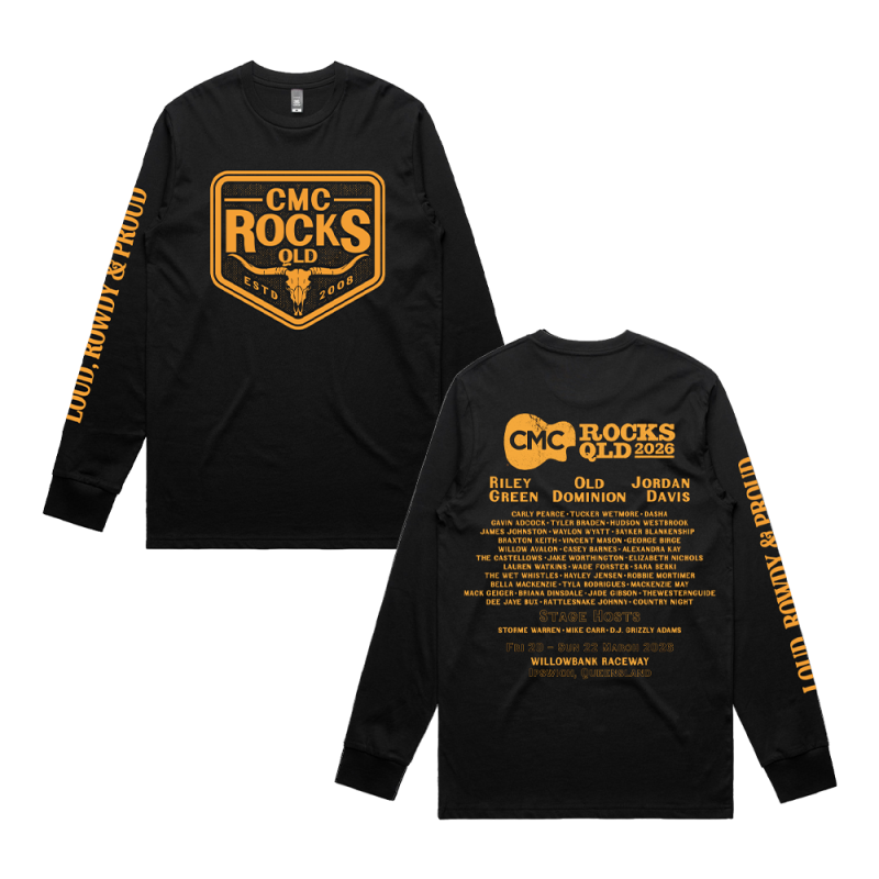 CMC 2026 Crest Unisex Black Longsleeve Tshirt by CMC ROCKS QLD 2026