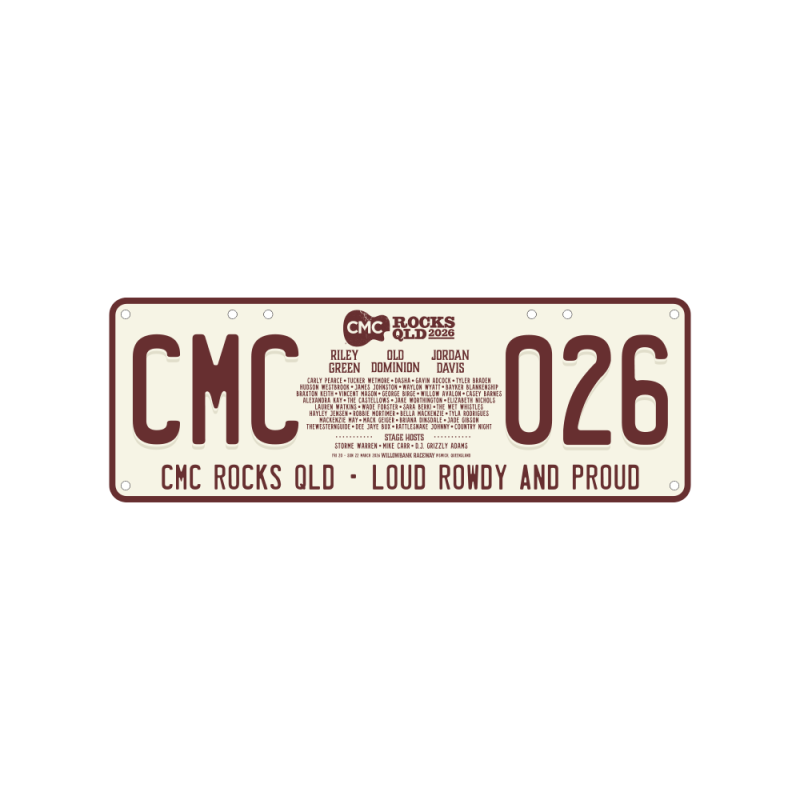CMC026 License Plate by CMC ROCKS QLD 2026