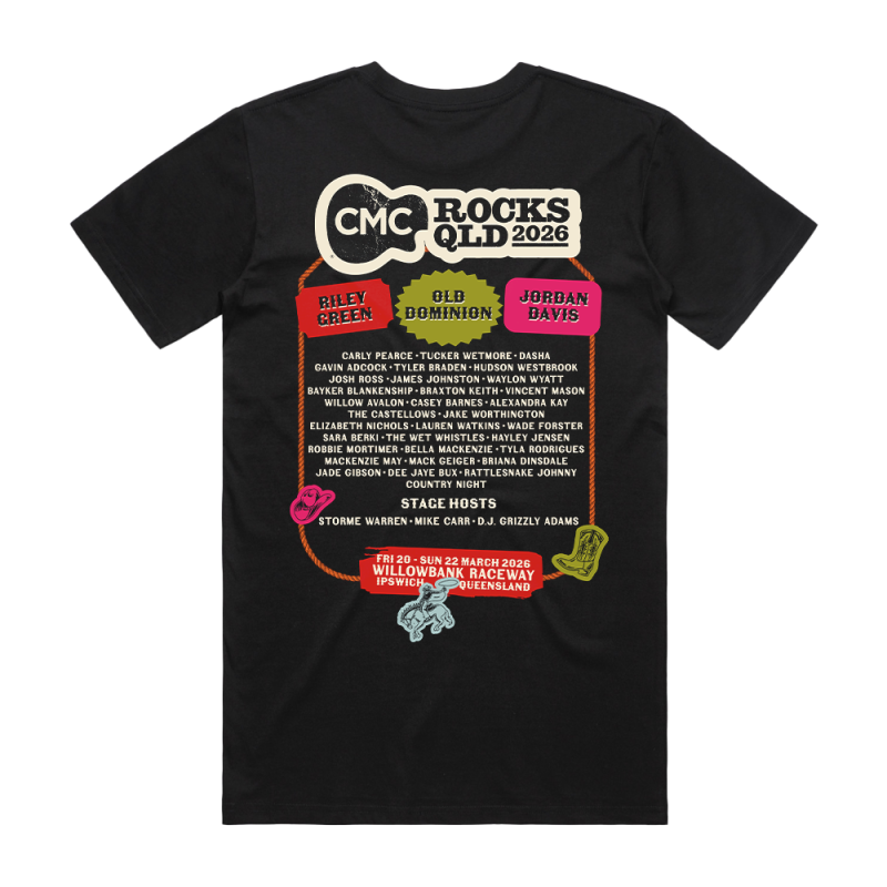 Cow Skull Sticker Unisex Black Tshirt by CMC ROCKS QLD 2026