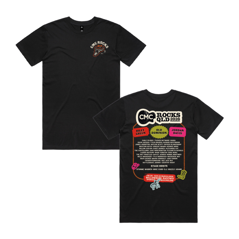 Cow Skull Sticker Unisex Black Tshirt by CMC ROCKS QLD 2026