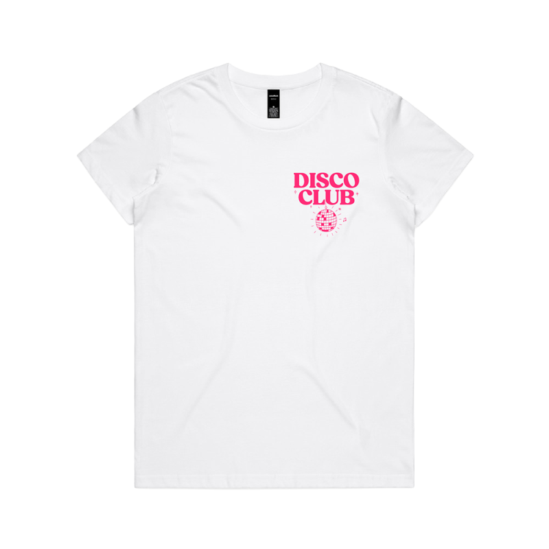STACKED TEXT TOUR WHITE TSHIRT by Disco Club
