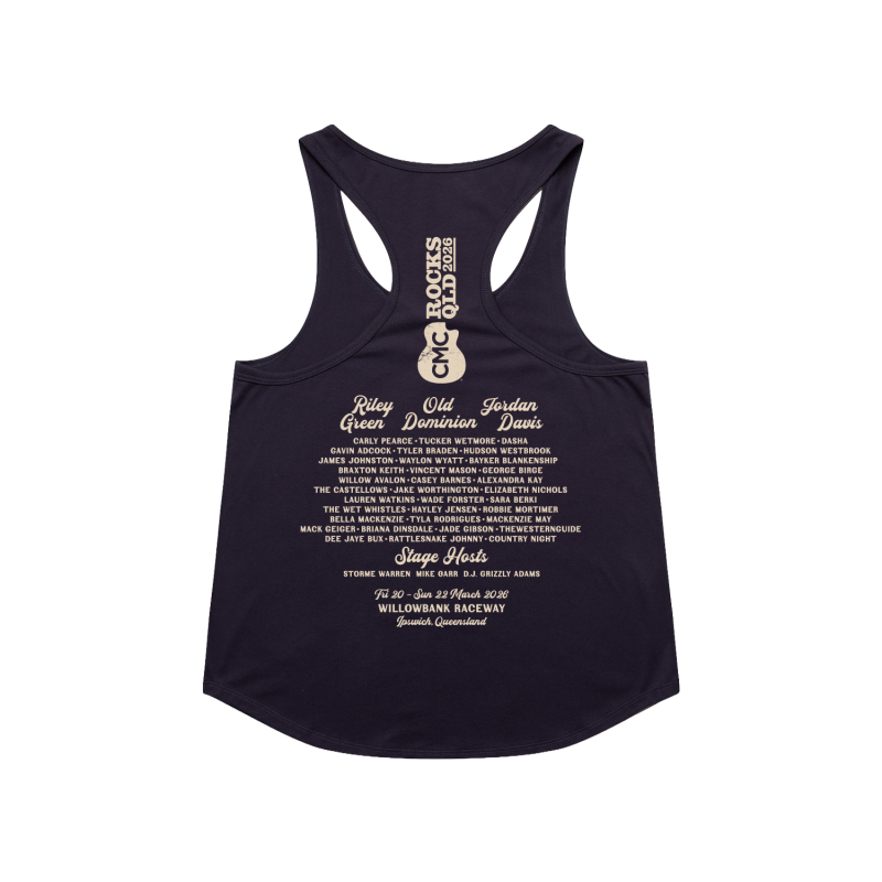 Floral Skull Ladies Navy Singlet by CMC ROCKS QLD 2026