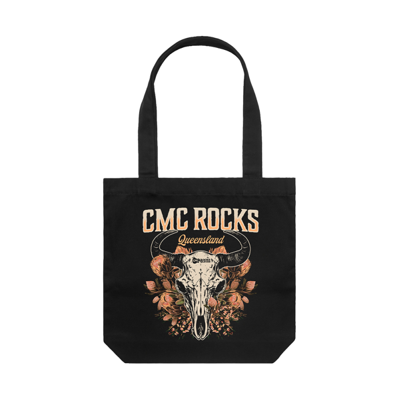 Floral Skull Black Tote by CMC ROCKS QLD 2026