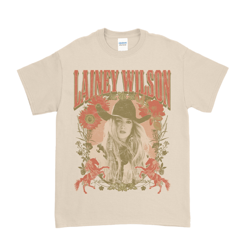 Flower Portrait Natural Tshirt by Lainey Wilson