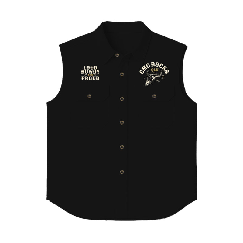 Loud Rowdy & Proud Mens Black Sleeveless Workshirt by CMC ROCKS QLD 2026