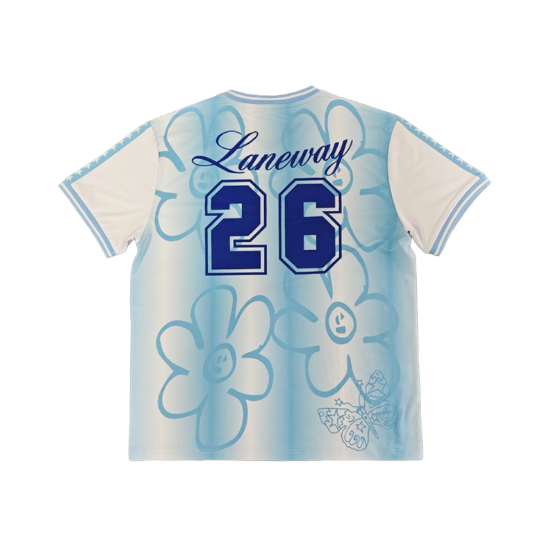 (2026)Flower Light Blue Football Jersey by Laneway Festival