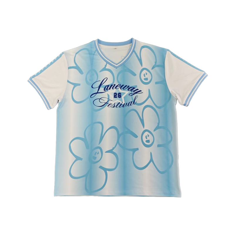 (2026)Flower Light Blue Football Jersey by Laneway Festival